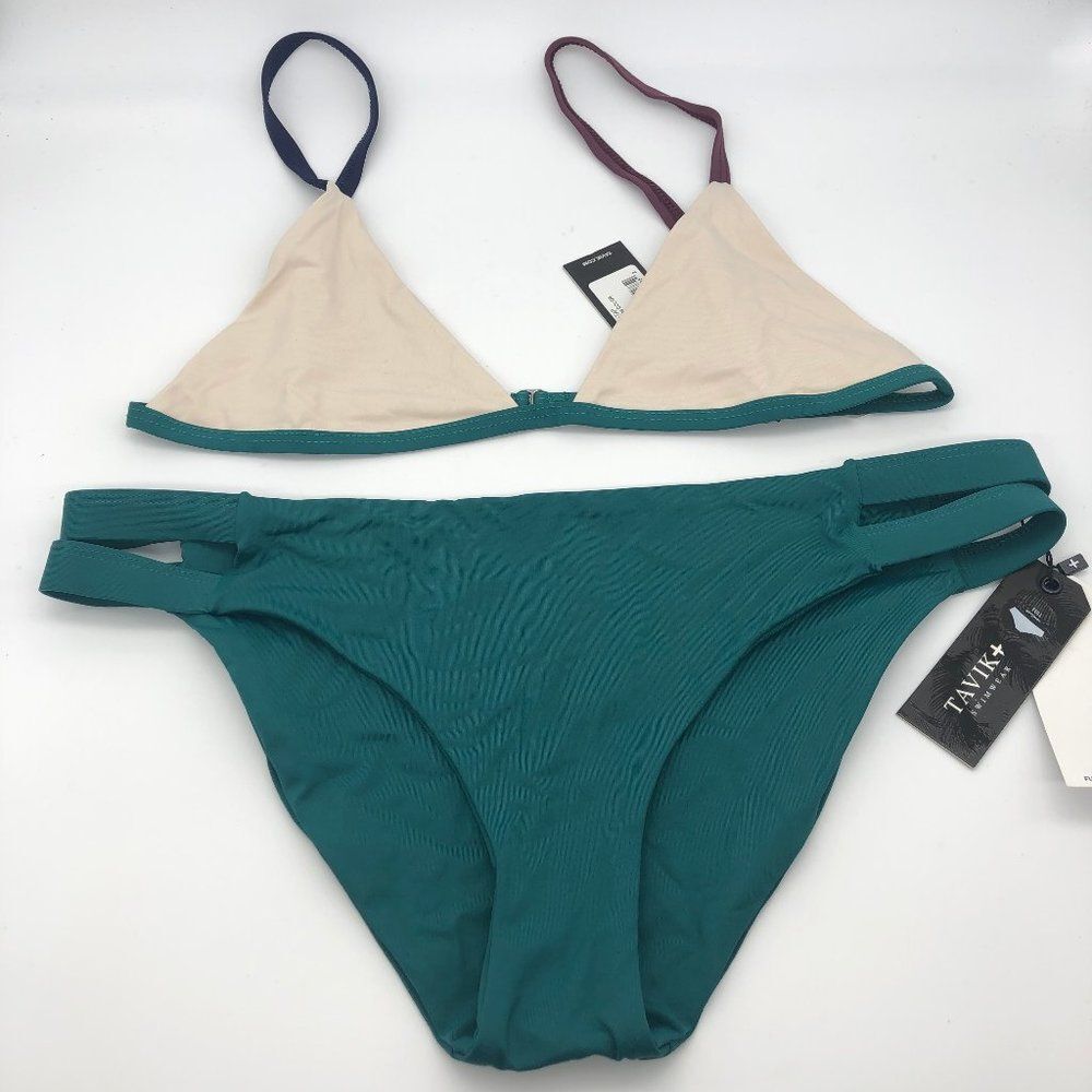 New Tavik Cream & Green Bikini - Size L